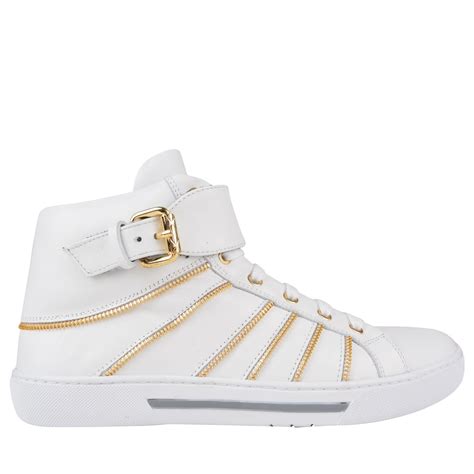 versace trainers white|versace zipped high top sneakers.